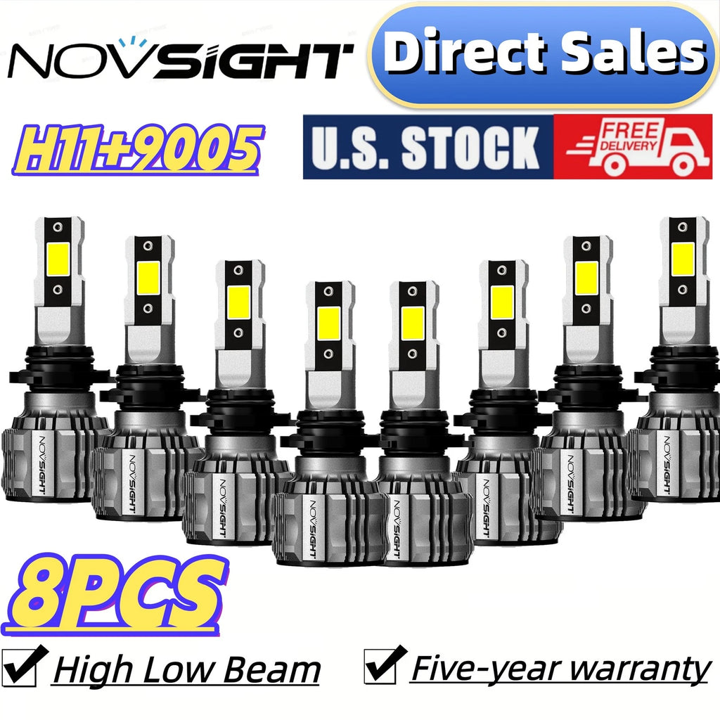 8X 9005 + H11 LED Headlight Combo for
