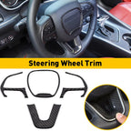 Carbon Fiber Steering Wheel Cover Trim for Dodge Charger (2015–2023)