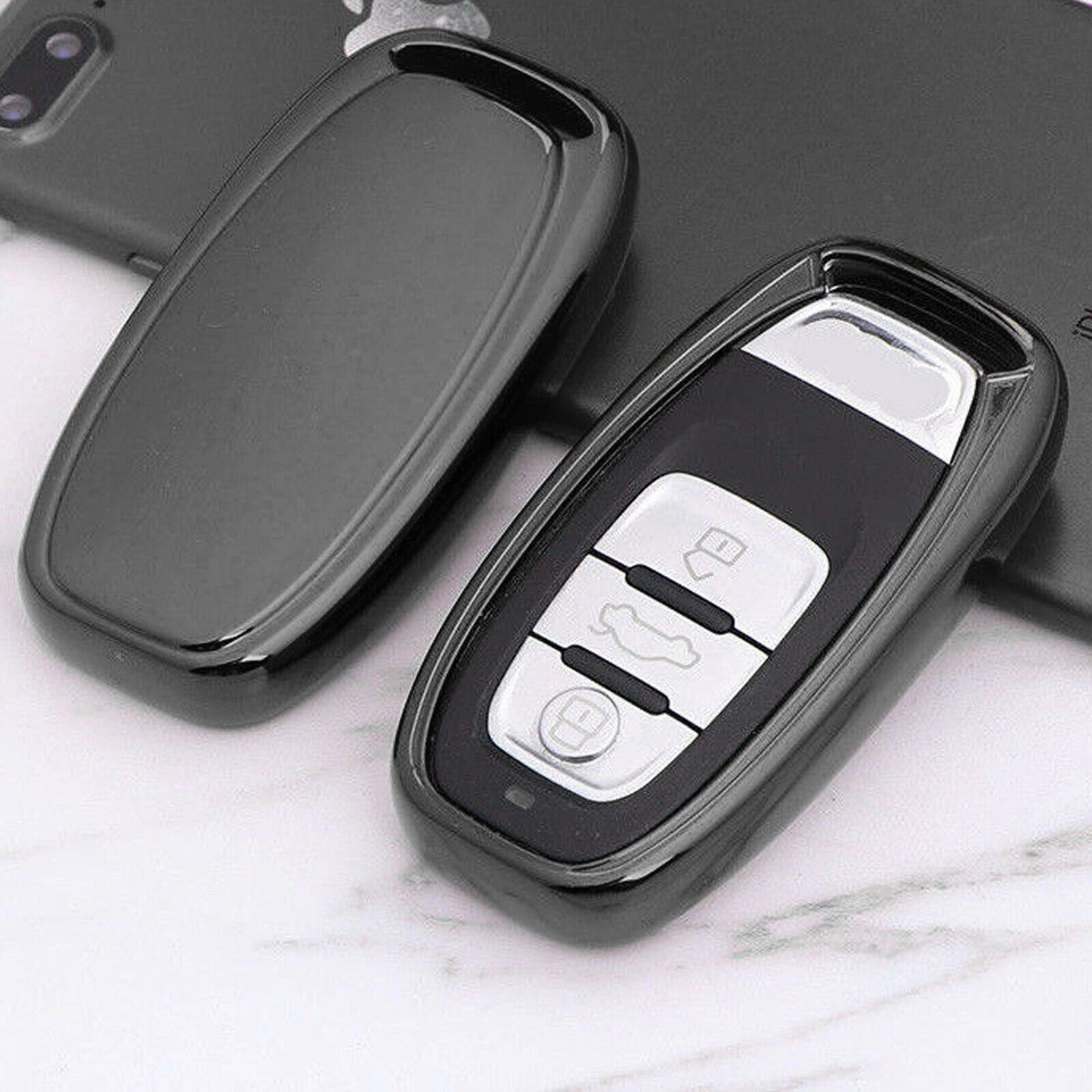 Remote Smart Key Fob Case Glossy Black Shell Protector for Audi A3 A4 A5 A6 A8 (1997-2024)
