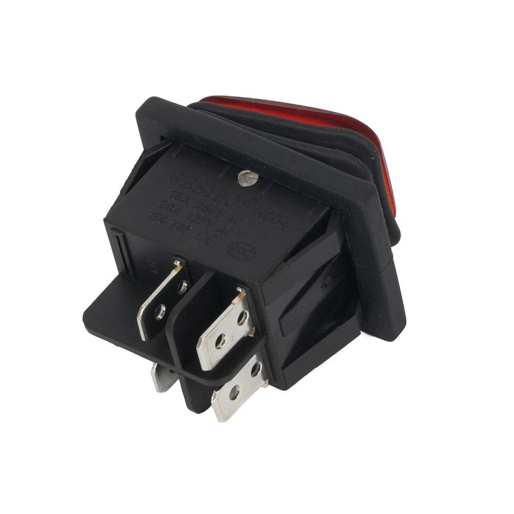 Rocker Switch 20A DPST Waterproof IP67 for Universal Applications