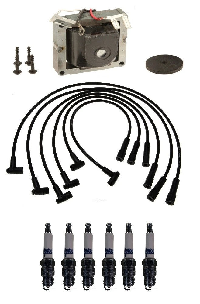 Ignition Wires & Spark Plugs Kit for Buick Cadillac Chevy GMC V6 (1 Coil, 6 Plugs)