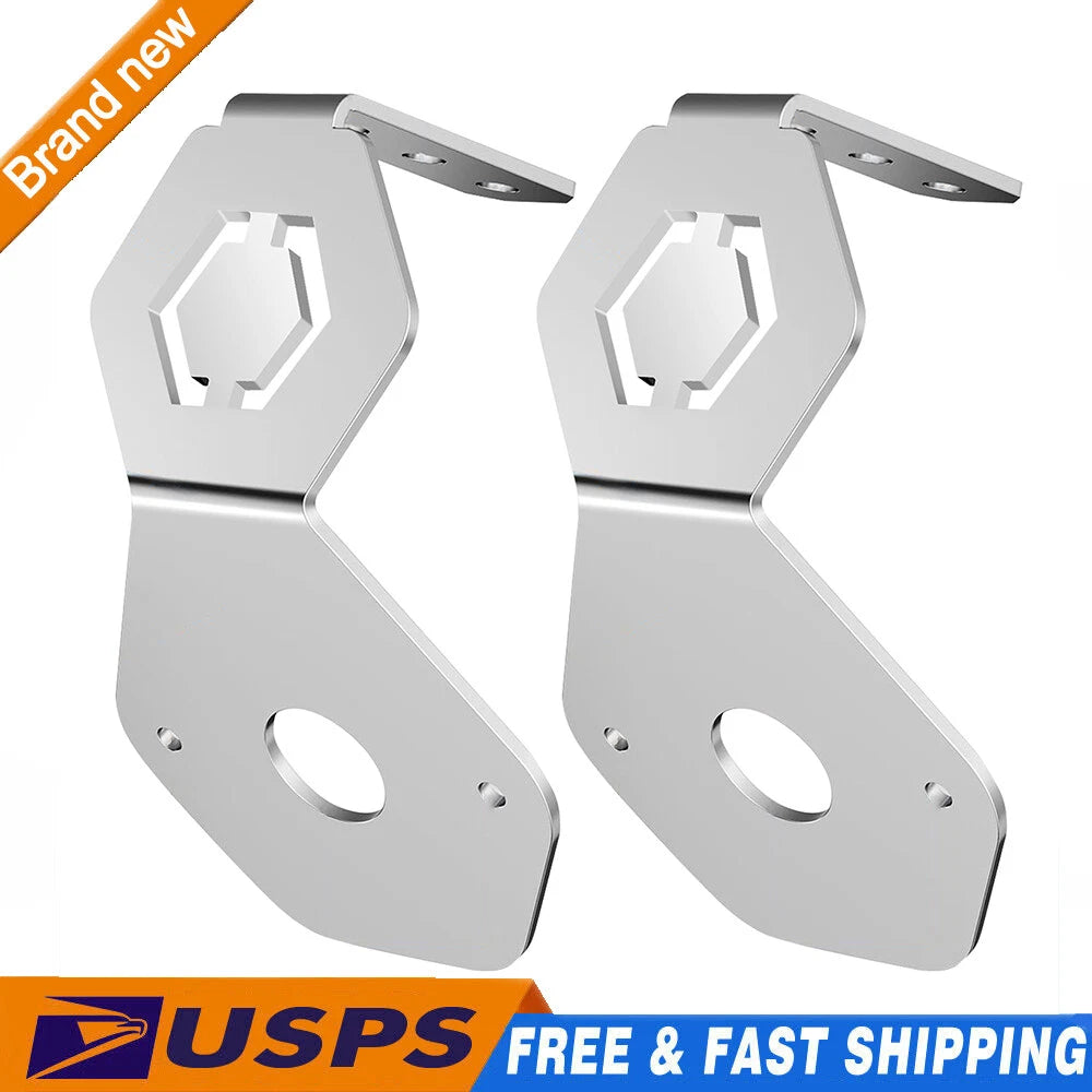 Set of 2 Stainless Mirror Turn Signal Angled Brackets for Watermelon Lights
