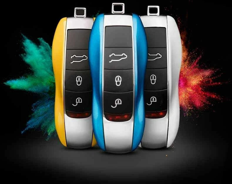 Yellow Remote Key Shell Cover for Porsche Cayenne Panamera Macan 911 (2011-2018)