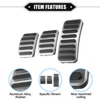 3pcs Accelerator Gas Brake Pedal Cover for Suzuki  Silver Tone