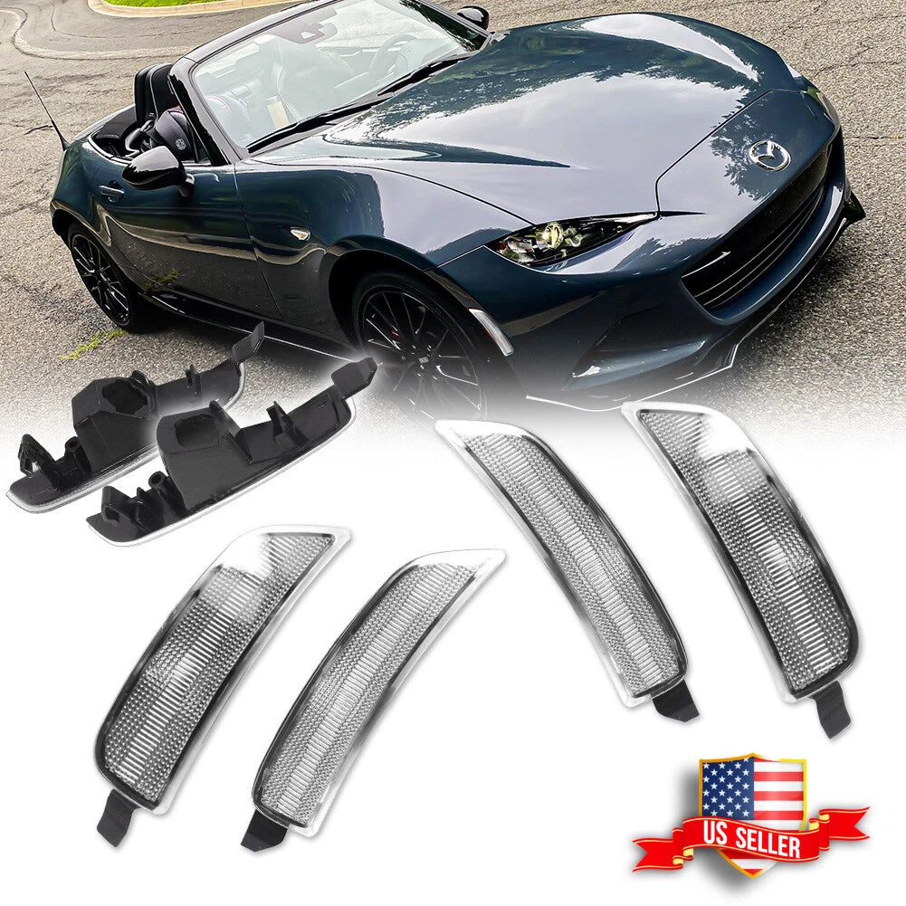 Set of 4 Clear Lens Side Marker Lights for Mazda MX-5 Miata (2016–2022)