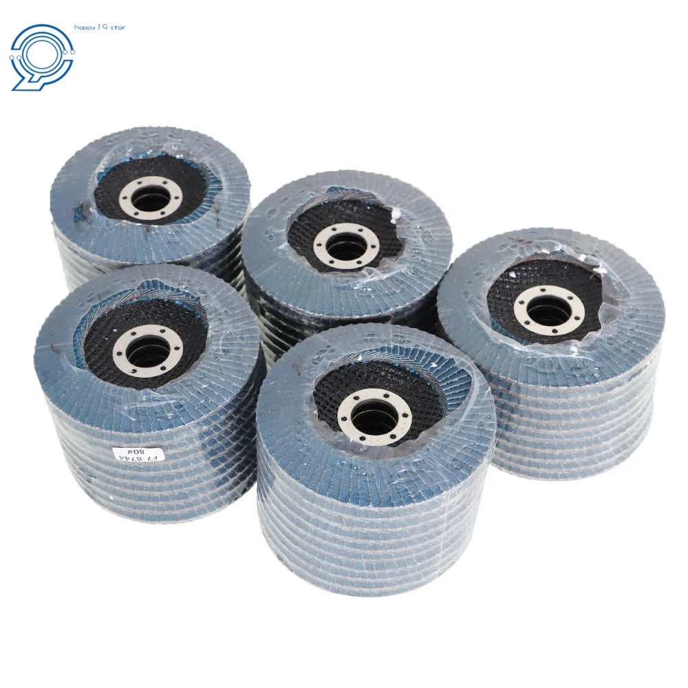 50 Pack 4-1/2'' x 7/8'' 60 Grit Zirconia Flap Discs for Automotive Use