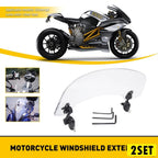 2X Adjustable Windshield Clip-On Extension Spoiler for Motorcycle