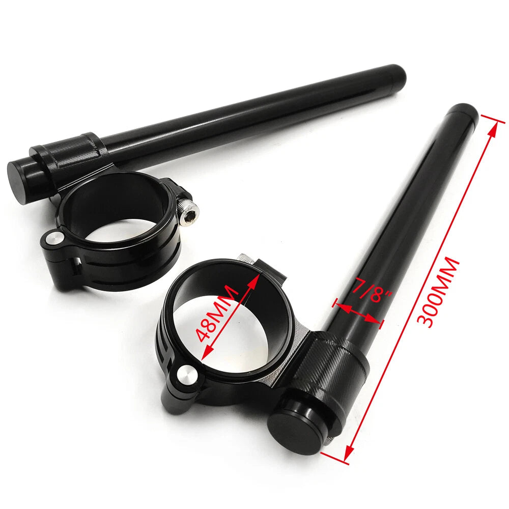 CNC Clip On Handle Bars 48mm for Kawasaki EX250/Ninja 250R (2008–2012)