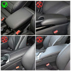 Wavy Black Leather Armrest Cover for Dodge Challenger (2015-2023)