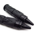 Black Flame Rubber Hand Grips 1" 25mm for Chopper/H-D/Suzuki/Kawasaki/Yamaha