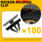 Set of 100 Rocker Panel Moulding Clip Sealers for Ford F-150 (2015–2020)