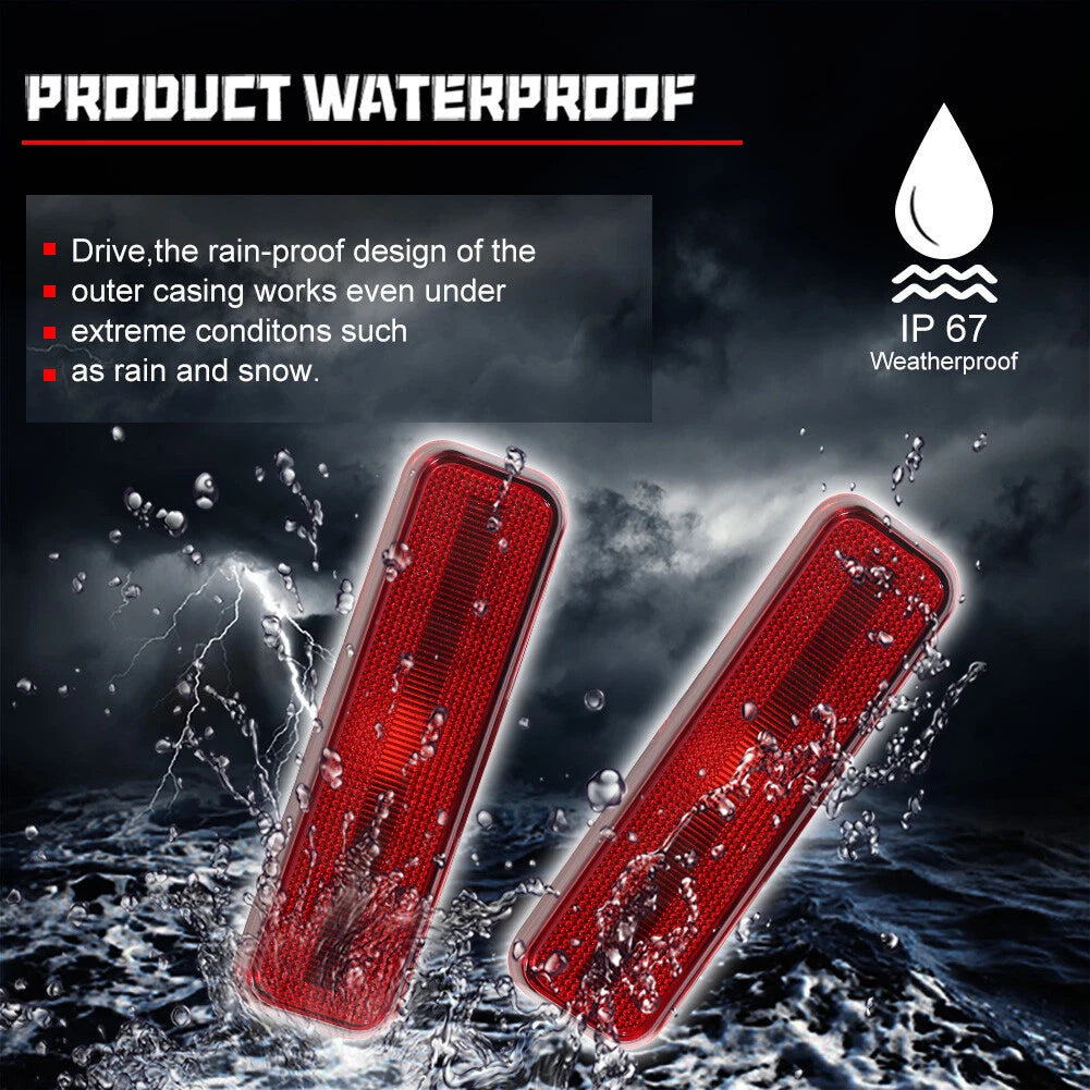 Set of 2 Side Marker Lights for Dodge Pickup Chrysler Plymouth Rear Red Lens