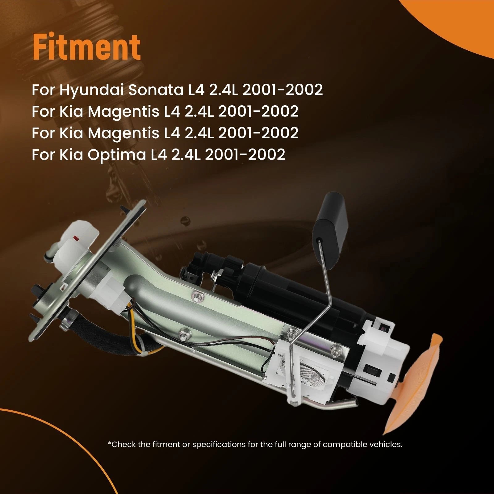 Electric Fuel Pump with Sending Unit for 2001–2002 Kia Optima 2.4L
