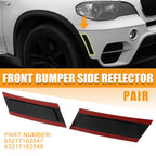 Pair Front Bumper Reflector Side Marker for BMW X5 (2007–2013) 63217162547 Black