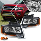 Headlight Lamp Assemblies for Ford Expedition (2015–2017) Black Housing