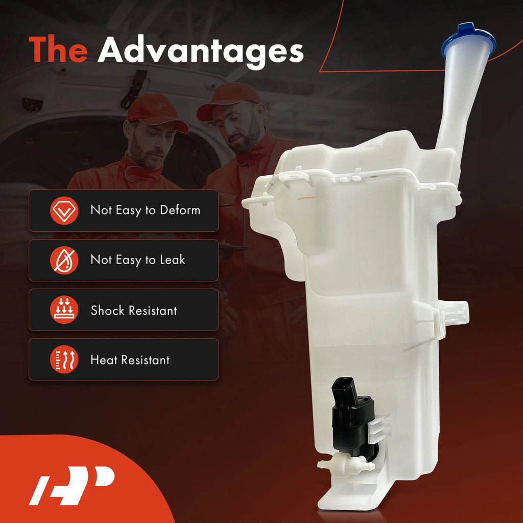 Windshield Washer Reservoir with Cap, Pump & Sensor for Kia Rio (2018-2020)