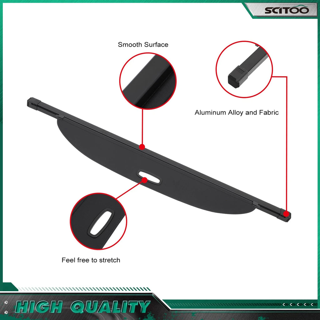 Cargo Cover for Mazda CX-7 (2007–2012) Black Rear Trunk Security