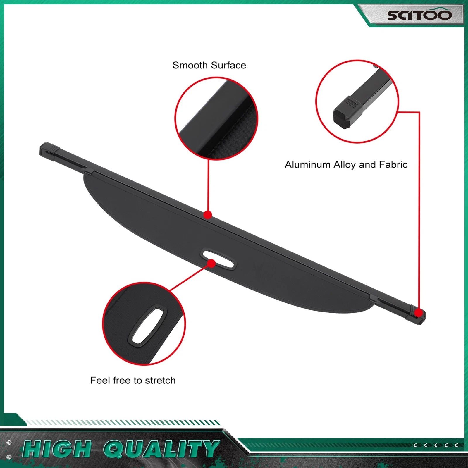 Cargo Cover for Mazda CX-7 (2007–2012) Black Rear Trunk Security