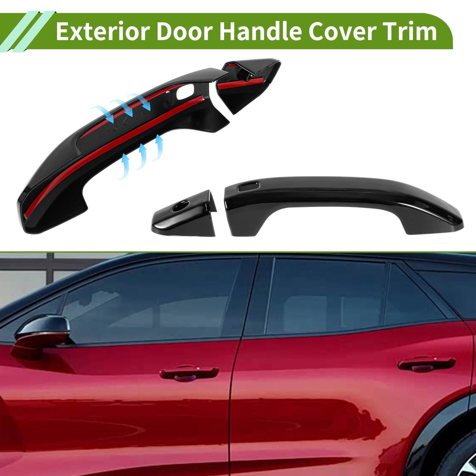 Exterior Door Handle Cover Trim for Chevrolet Colorado (2023–2024) Gloss Black ABS