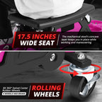 Lockable Rolling Stool for Garage (12" x 25-1/2", 300lbs Capacity)