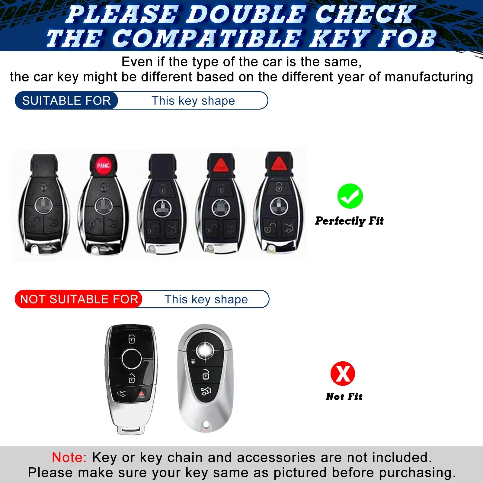 TPU Remote Key Fob Cover for Mercedes C E G SLK (2011-2016)