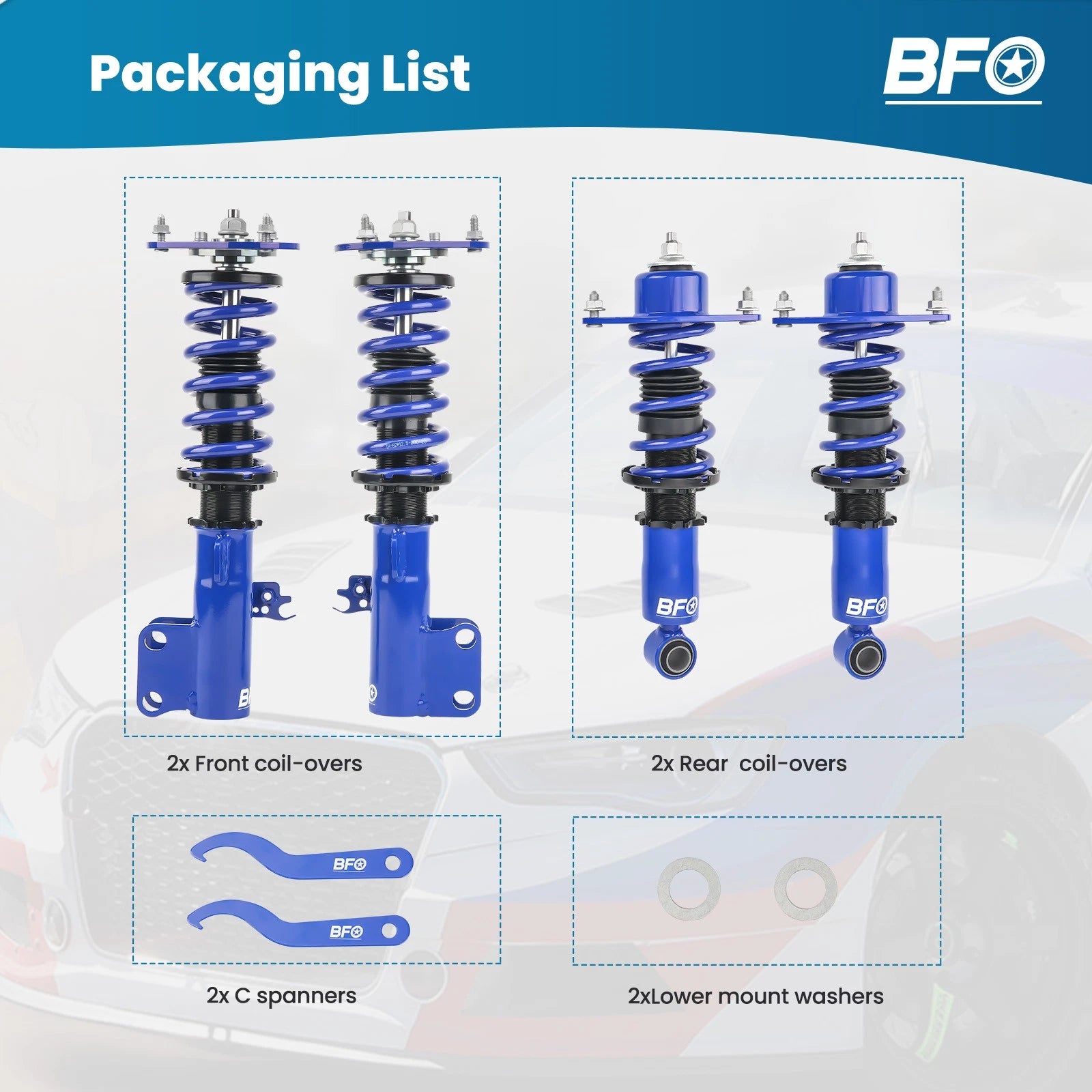 Coilover Suspension Shocks Springs Kit for Toyota Corolla (2009–2017)