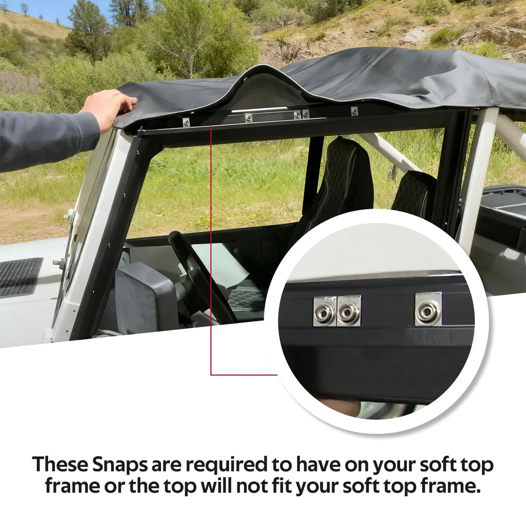 Convertible Soft Top for Jeep YJ Wrangler (1987–1995) Black
