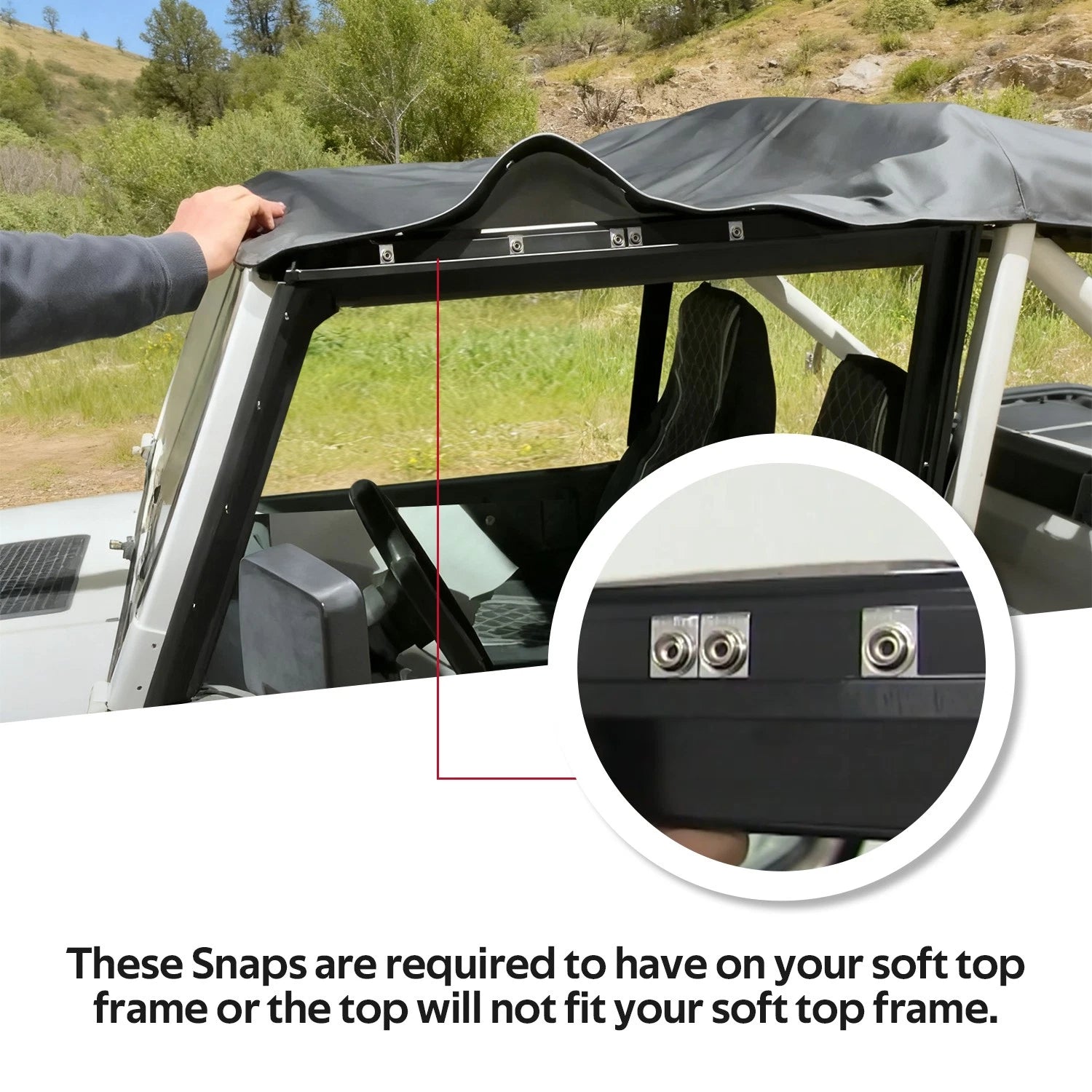Convertible Soft Top for Jeep YJ Wrangler (1987–1995) Black