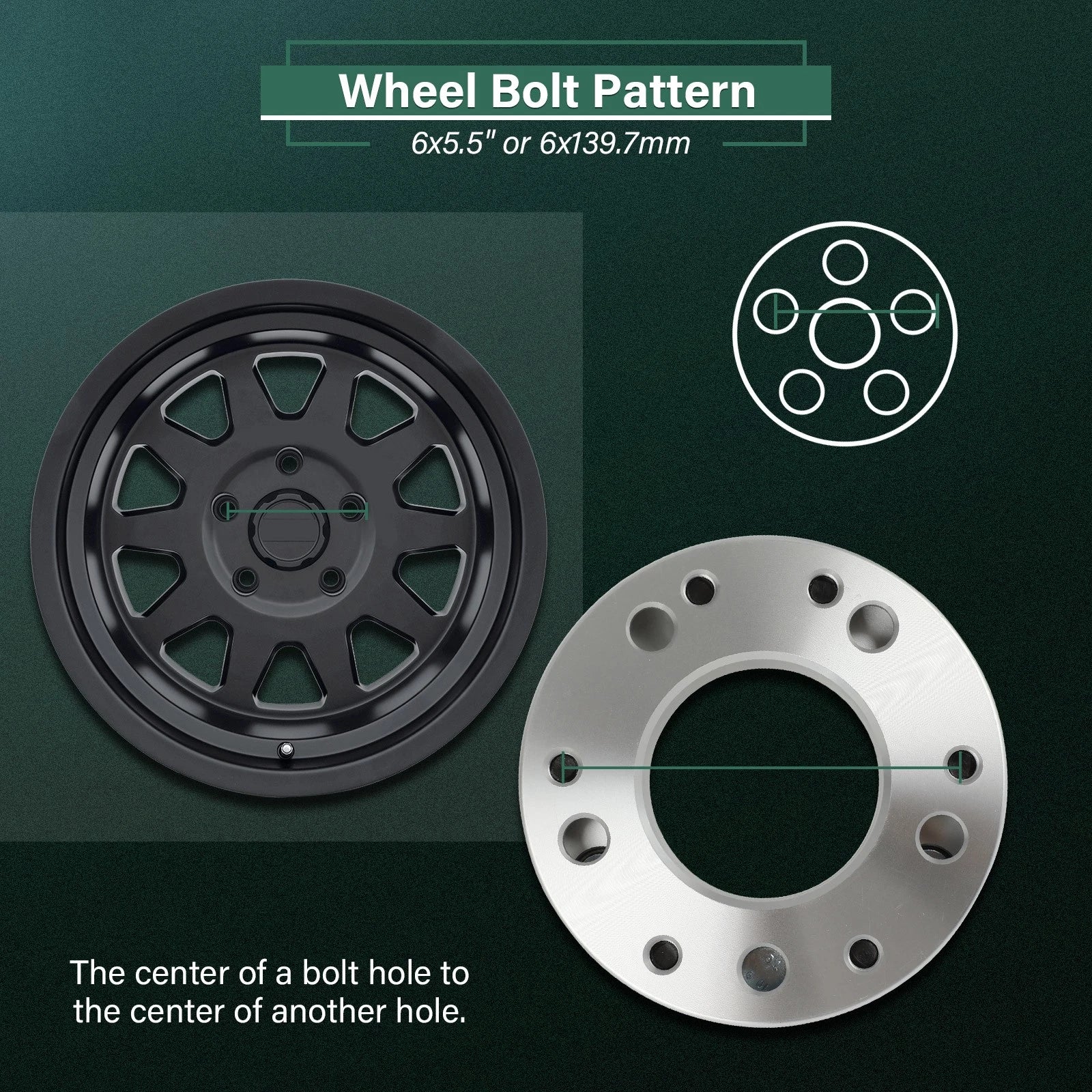2X 2" Wheel Adapters 5x135 to 6x139.7/6x5.5 12x1.5 for Ford F-150 (1997–2003)