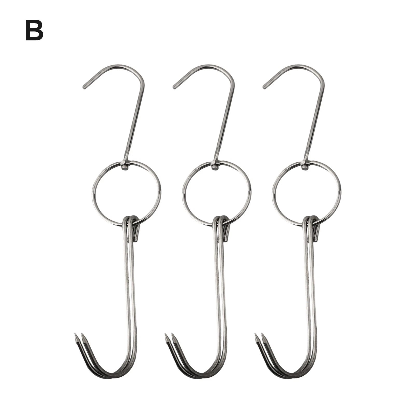 Set of 2 Stainless Steel Meat Hooks for BBQ Grill Hanger