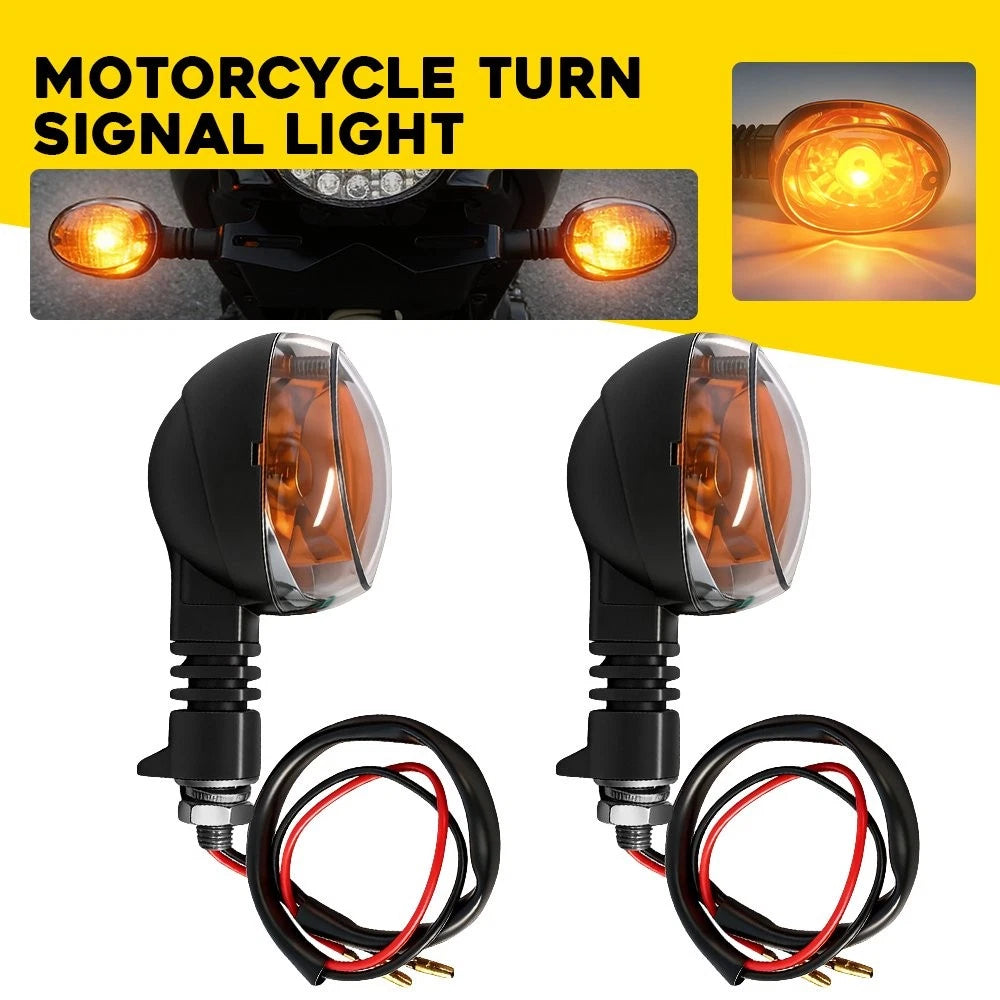 Clear Lens Amber Turn Signal Light Pair for Buell Blast (2000–2010) X1 (1999–2002) M10
