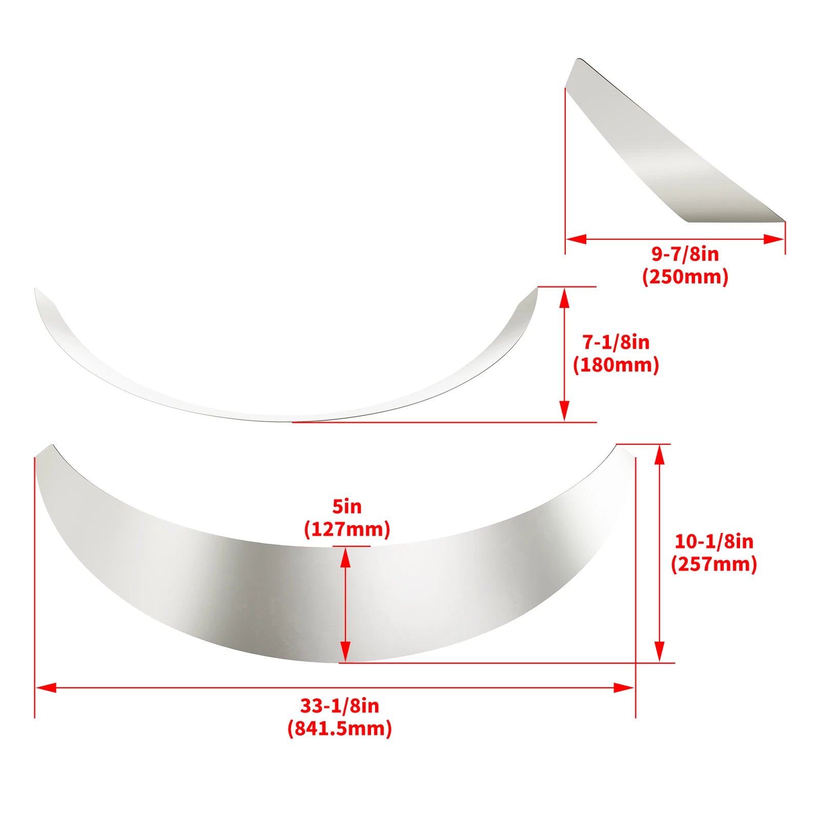 Set of 4 Universal Fender Flares 5" Wide for Cars 28"-30" Wheel Openings