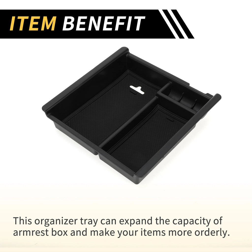 Center Console Organizer Insert Tray for Toyota Tacoma (2016–2021) Black