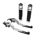 Silver Extendable Brake Clutch Levers Grip Set for Suzuki GSXR1000 (2001-2023)
