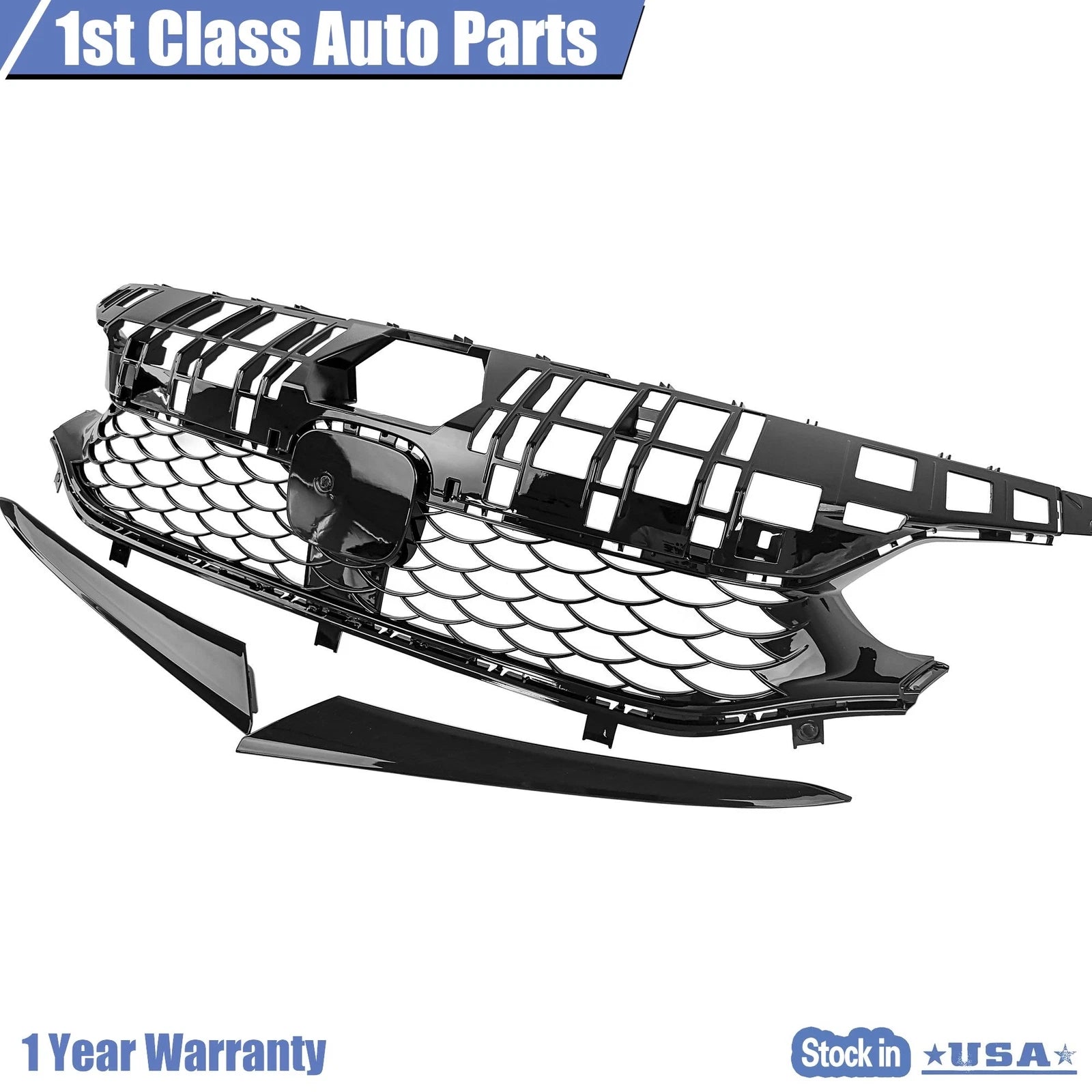 Front Grille Honeycomb Gloss Black for Honda Civic (2022–2023)