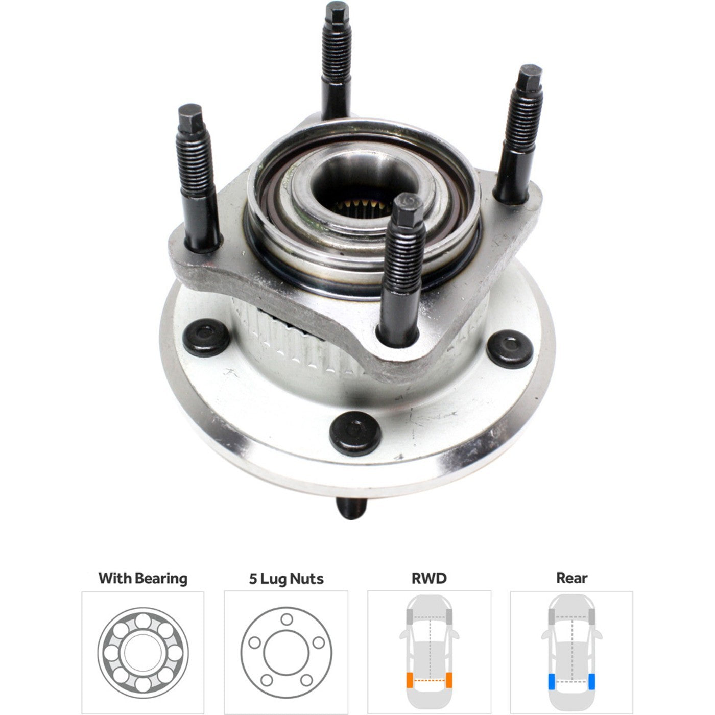 Set of 2 Wheel Hubs for Jeep Grand Cherokee (2005–2010) AWD