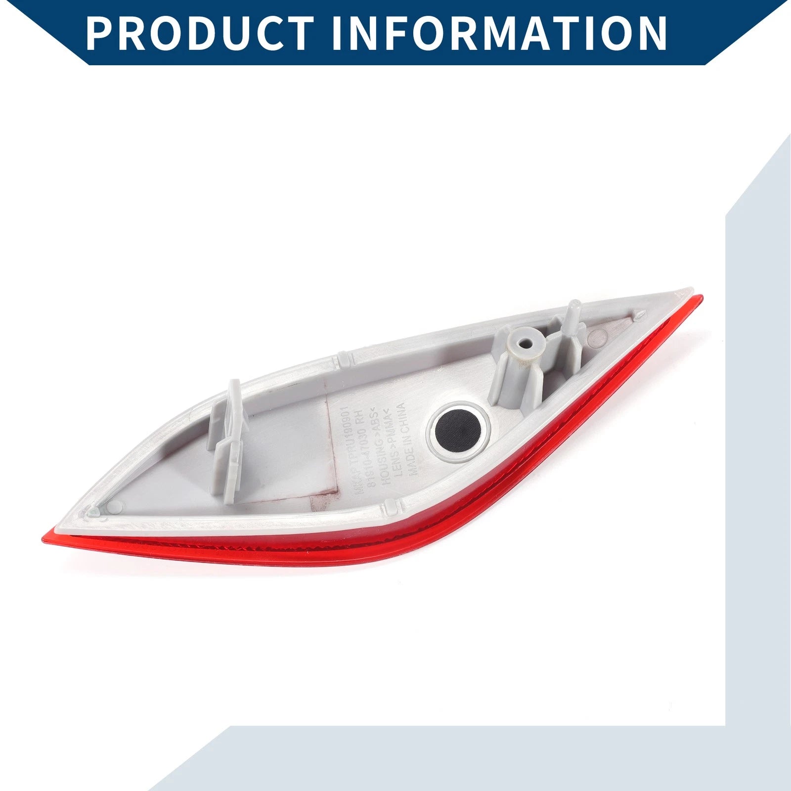 Rear Left Bumper Reflector No. 8192047030 for Toyota Prius (2019–2022) Red