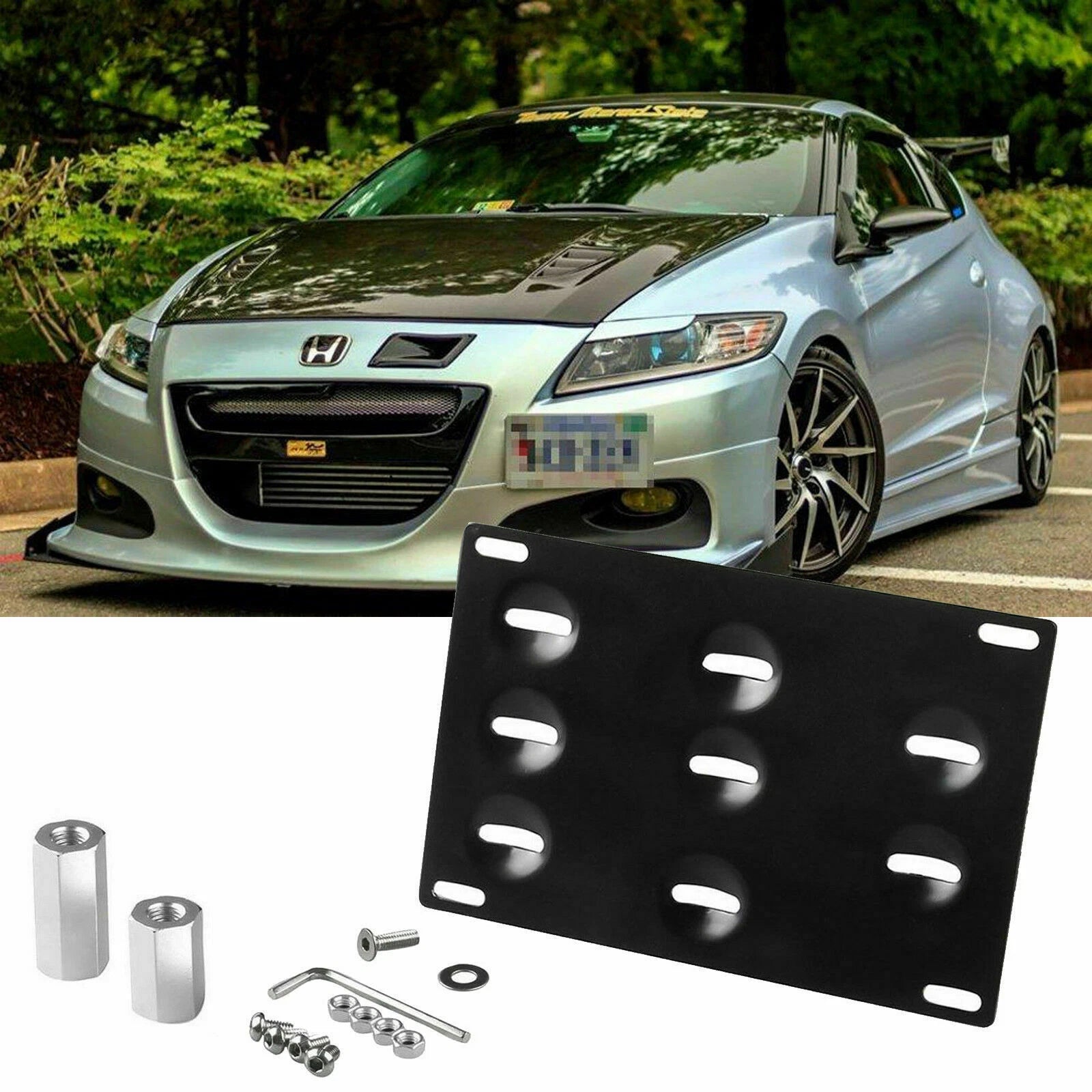 Racing Black License Plate Mounting Bracket for Honda Fit (2015–2021)