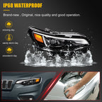 2X Full LED DRL Headlights for Jeep Cherokee (2019–2023)