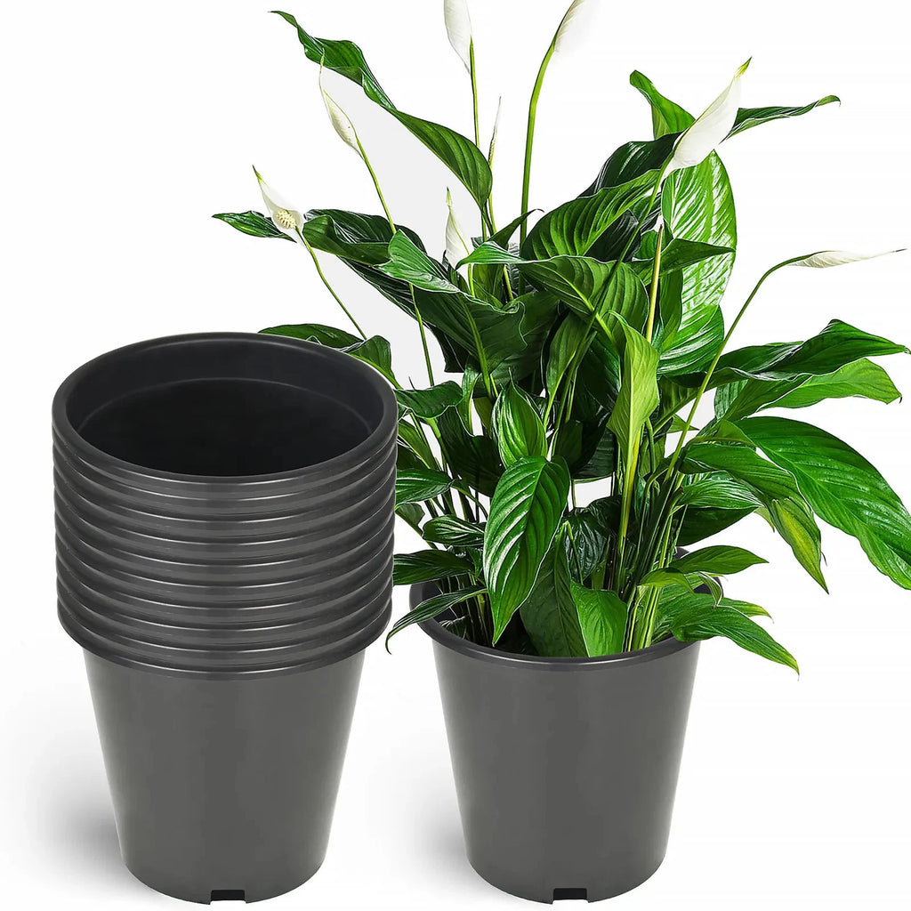 Set of 10 Gallon Nursery Pots for Garden Planting (Plastic)