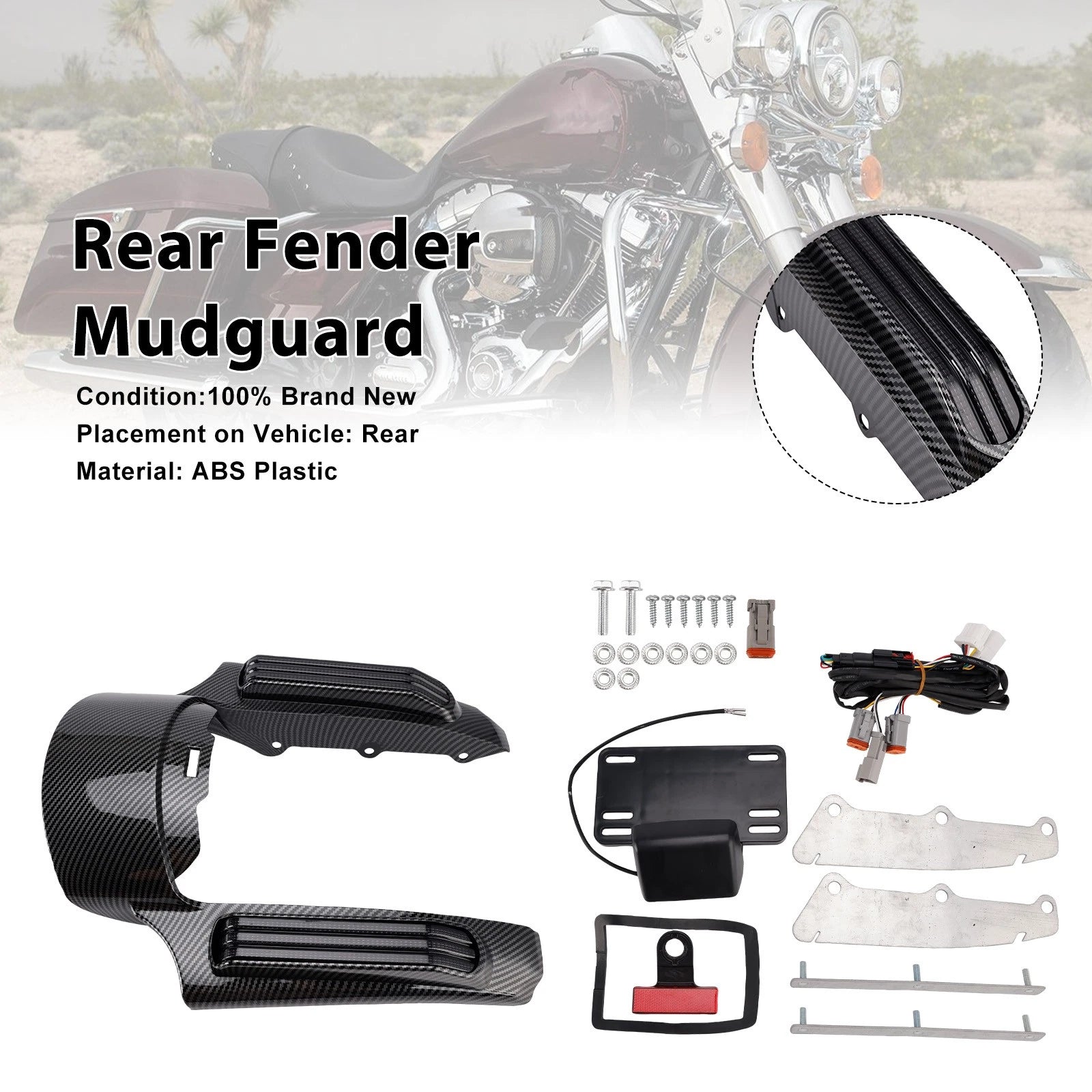 Rear Fender LED Light for Harley Touring Road King FLHR Street Glide (2014–2023)