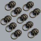 10Pcs Vintage Lion Head Pull Handle Ring Knob for Cabinet Drawer Furniture