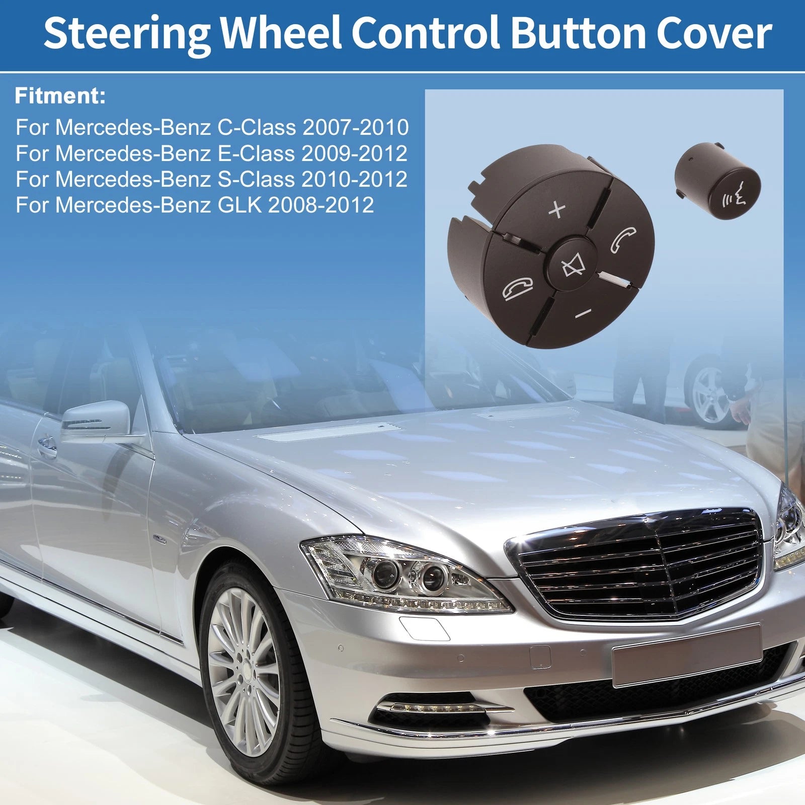 Steering Wheel Control Button Cover for Mercedes-Benz C-Class (2007–2010) Right Side