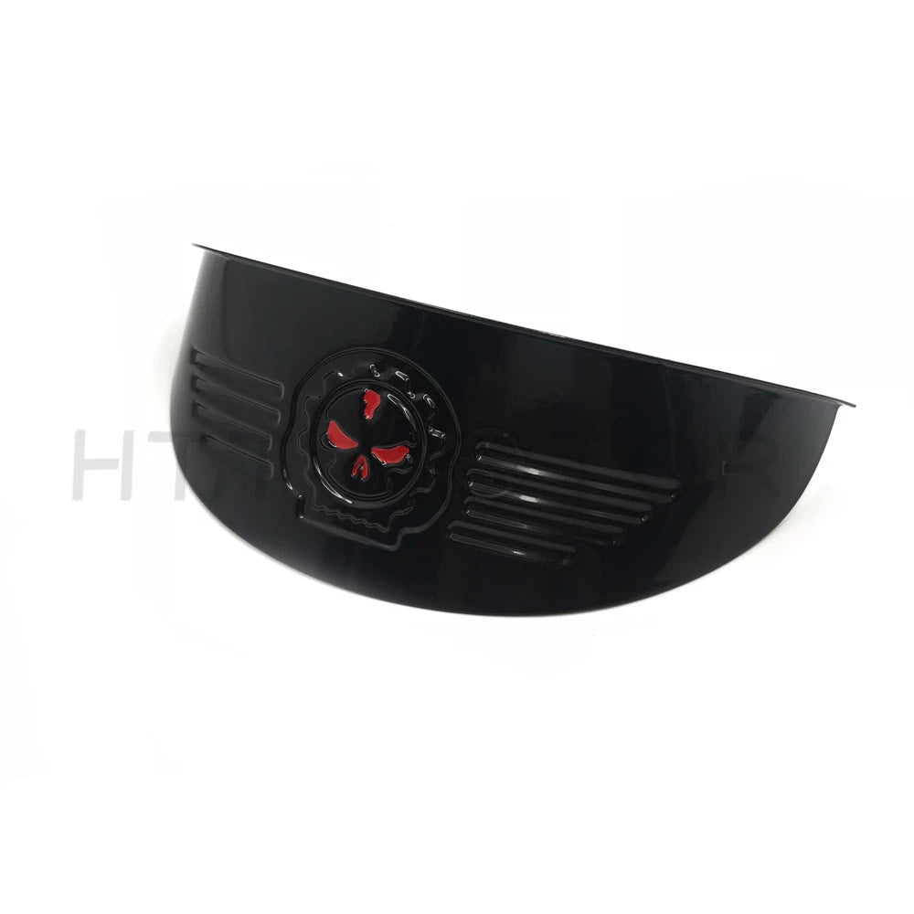 7" Black Skull Headlight Visor for Harley XL XLH FXR (1971–2003)