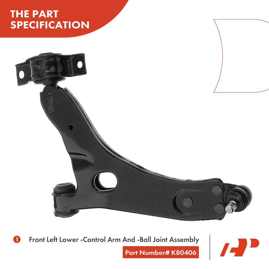 Set of 8 Front Control Arm & Ball Joint Assembly for Ford Focus (2000-2004)