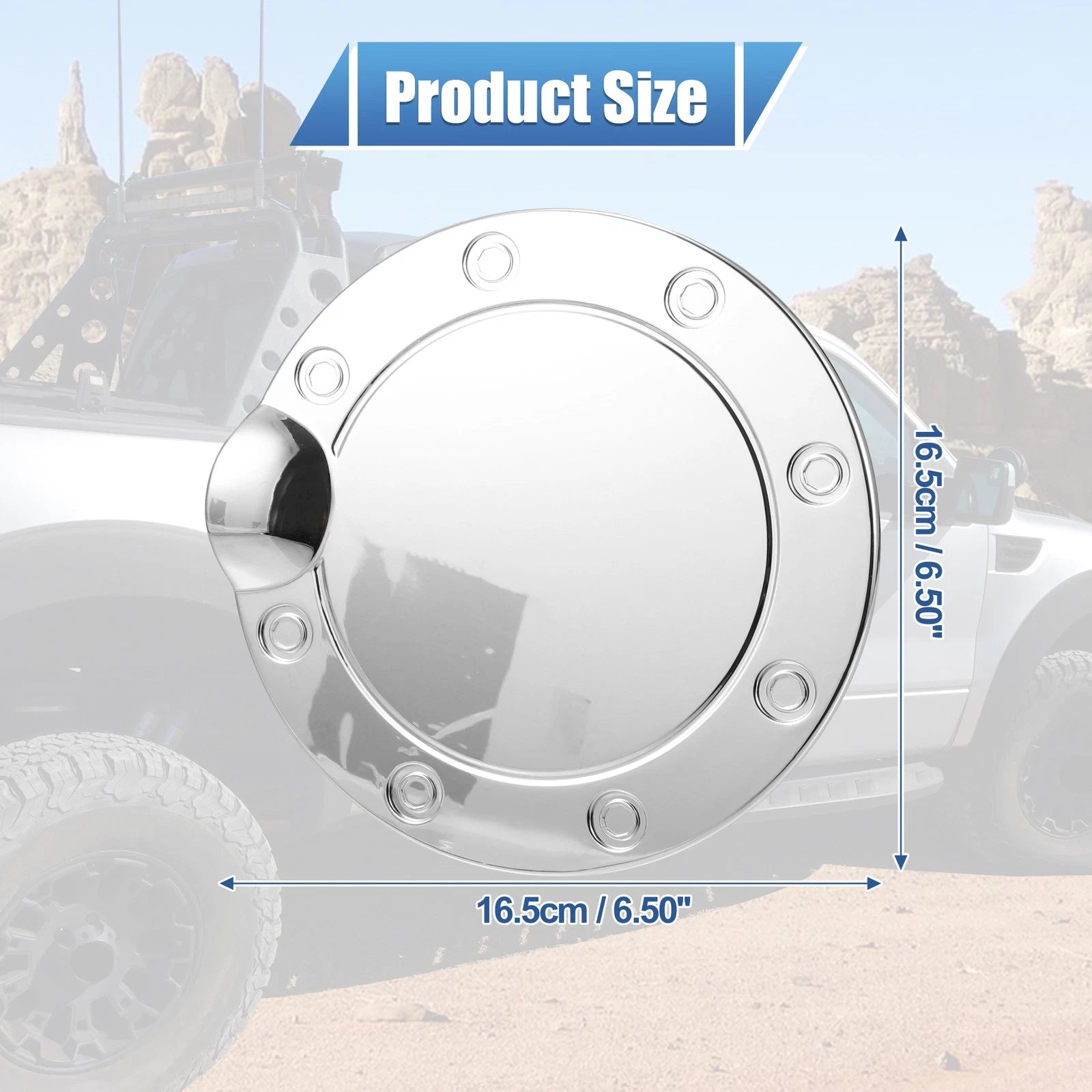 Fuel Tank Cover Door for Ford F-150 (2015–2020) Silver Tone