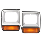 Headlight Bezel Pair for Dodge D/W Pickup Truck (1986–1990) w/Corner Light