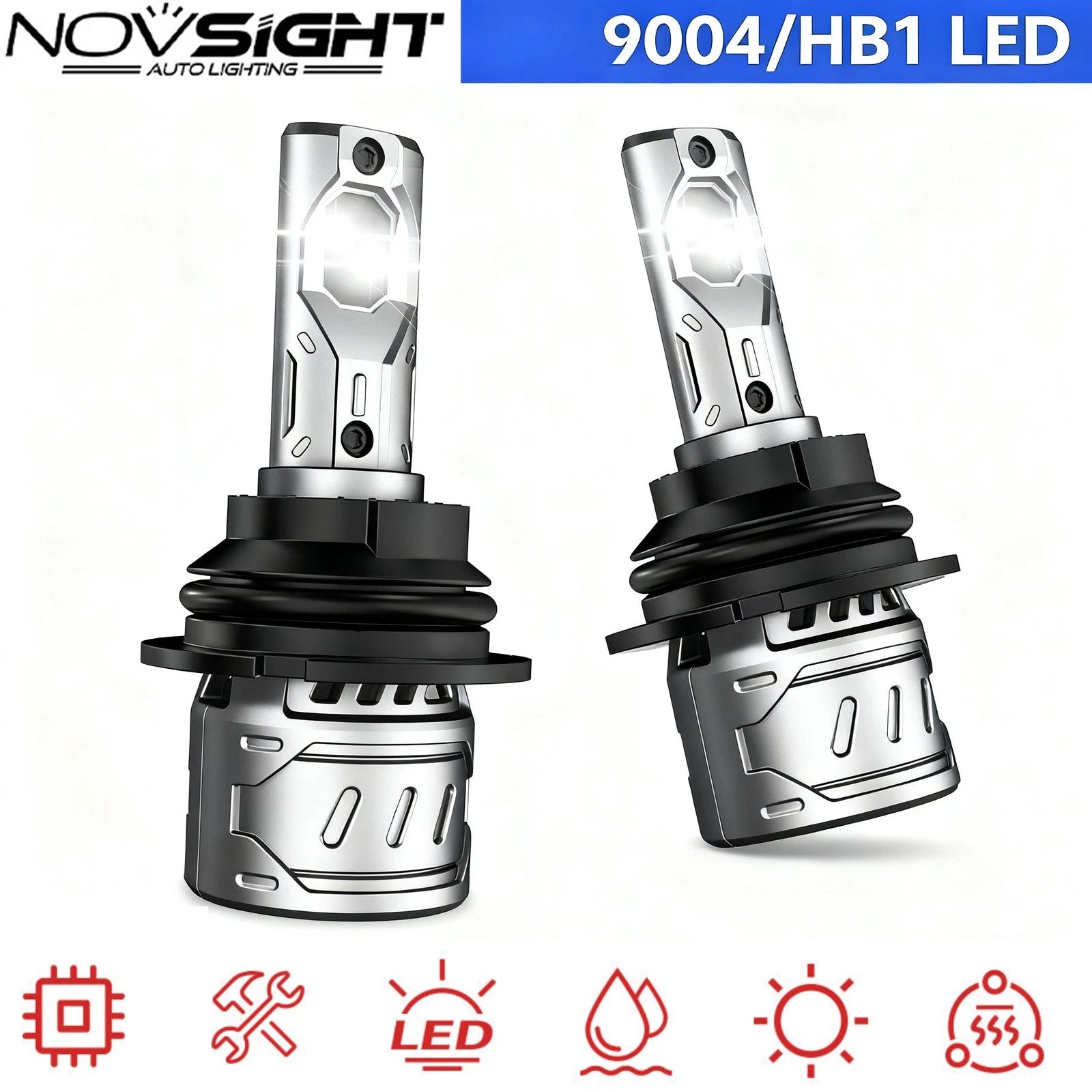 2X 9004 HB1 LED Headlight Bulbs for 6500K