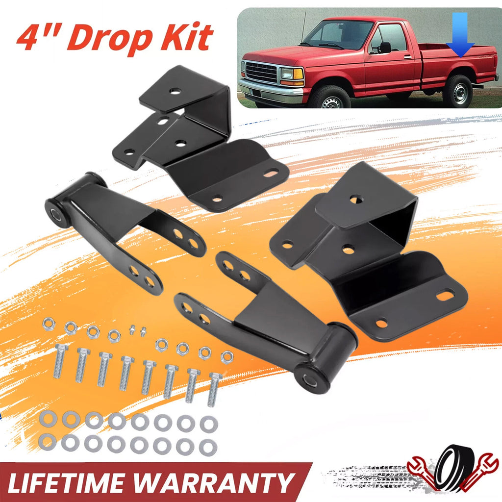 4" Drop Kit Rear Leveling Shackles for Ford F150 F100 (1973–1996)