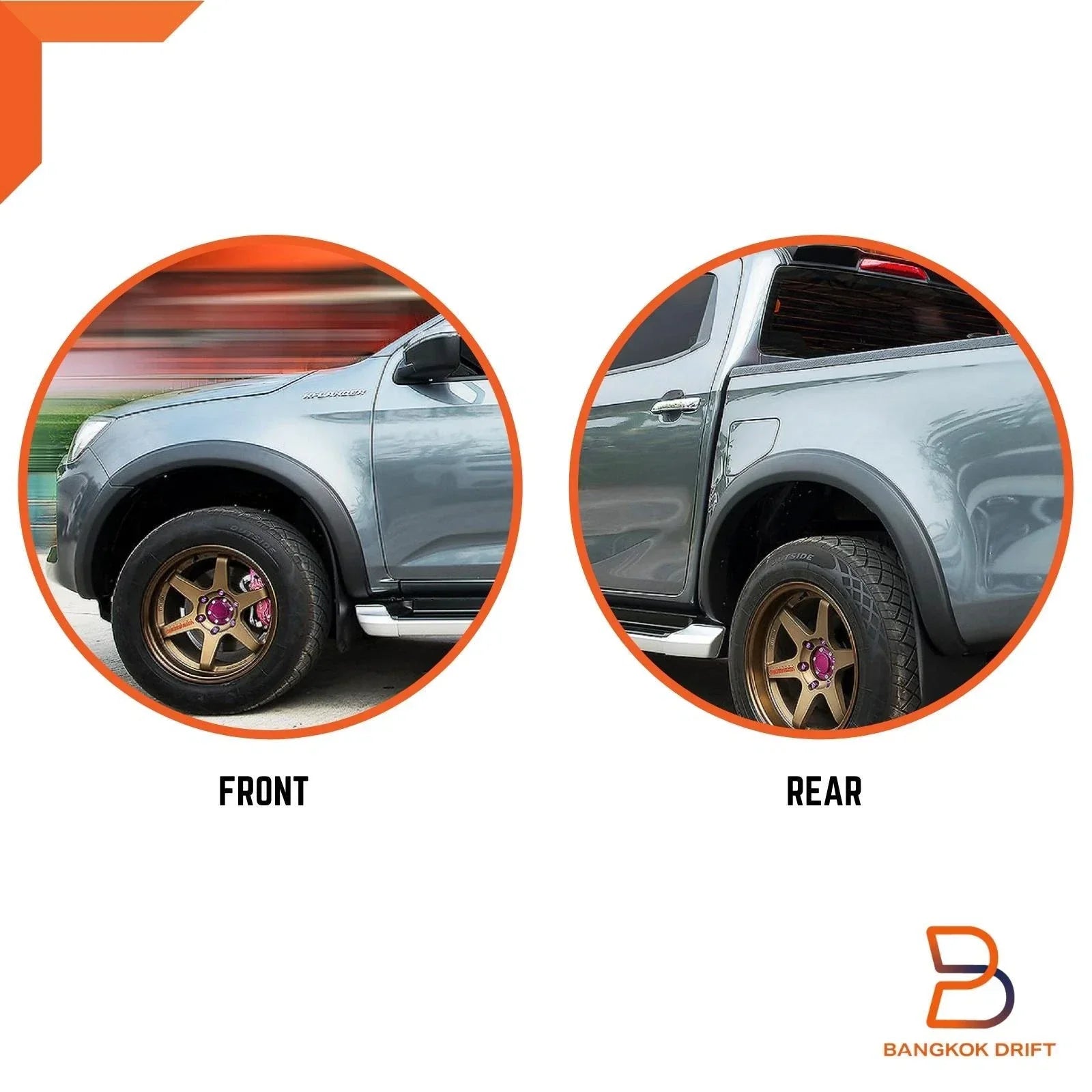 3" White Slim Fender Flares for Isuzu D-Max Ute (2020-2023)